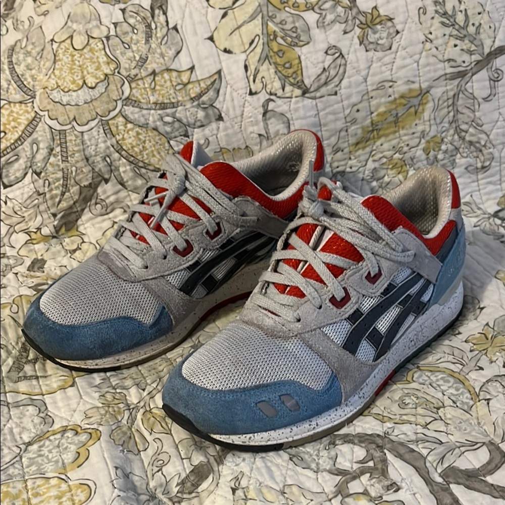 Asics Gel Lyte III Red and Blue Sneakers